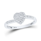 Captivating Love's Embrace Diamond Heart Ring Top view from the 10Kt White Gold Womens Round Diamond Heart Ring 1 4 Cttwpin281262 collection by Splendid Jewellery