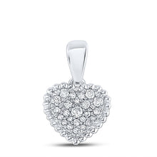 Load image into Gallery viewer, Captivating Love&#39;s Embrace Diamond Pendant Top view from the 10Kt White Gold Womens Round Diamond Heart Pendant 1 8 Cttwpin284959 collection by Splendid Jewellery