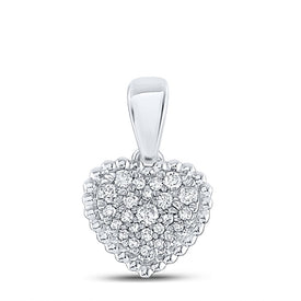 Captivating Love's Embrace Diamond Pendant Top view from the 10Kt White Gold Womens Round Diamond Heart Pendant 1 8 Cttwpin284959 collection by Splendid Jewellery