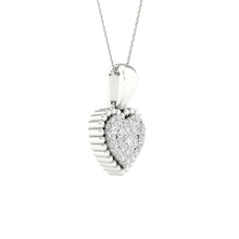 Load image into Gallery viewer, Captivating Love&#39;s Embrace Diamond Pendant Side view from the 10Kt White Gold Womens Round Diamond Heart Pendant 1 8 Cttwpin284959 collection by Splendid Jewellery