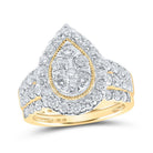 Captivating Love's Embrace Diamond Teardrop Wedding Ring Set - Splendid Jewellery