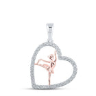 Captivating "Love's Enchantment" Diamond Heart Pendant in Two - tone Gold - Splendid Jewellery