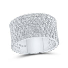 Captivating name: "Dazzling 10kt White Gold Men's Diamond 7 - Row Pave Band Ring - 5 - 5/8 Ct.t.w." - Splendid Jewellery