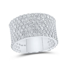 Load image into Gallery viewer, Captivating name: "Dazzling 10kt White Gold Men's Diamond 7 - Row Pave Band Ring - 5 - 5/8 Ct.t.w." - Splendid Jewellery