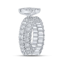 Load image into Gallery viewer, Captivating name: &quot;Eternal Brilliance 10kt White Gold Diamond Halo Bridal Wedding Ring Set&quot; - Alternate view 3 from Splendid Jewellery