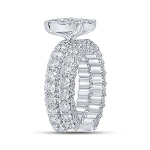 Captivating name: "Eternal Brilliance 10kt White Gold Diamond Halo Bridal Wedding Ring Set" - Splendid Jewellery