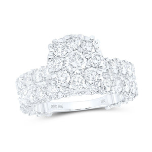 Captivating name: "Eternal Brilliance 10kt White Gold Diamond Halo Bridal Wedding Ring Set" - Splendid Jewellery