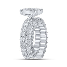 Load image into Gallery viewer, Captivating name: "Eternal Brilliance 10kt White Gold Diamond Halo Bridal Wedding Ring Set" - Splendid Jewellery