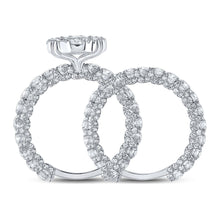 Load image into Gallery viewer, Captivating name: &quot;Eternal Brilliance 10kt White Gold Diamond Halo Bridal Wedding Ring Set&quot; - Alternate view 2 from Splendid Jewellery