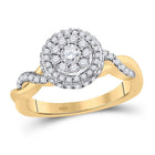 Captivating name: "Eternal Brilliance 10kt Yellow Gold Diamond Halo Bridal Wedding Engagement Ring" - Splendid Jewellery