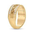 Captivating name: "Radiant Brilliance 14kt Yellow Gold Men's Diamond Wedding Band Ring" - Side View