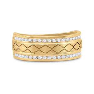 Captivating name: "Radiant Brilliance 14kt Yellow Gold Men's Diamond Wedding Band Ring" - Splendid Jewellery