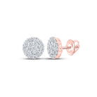 Captivating name: "Radiant Rose Gold Diamond Cluster Earrings - 1 - 7/8 Cttw" - Splendid Jewellery