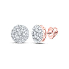 Captivating name: "Rose Gold Diamond Cluster Stud Earrings for Men - 1/4 Ct.t.w." - Splendid Jewellery
