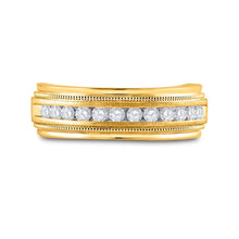 Load image into Gallery viewer, Captivating New Name: "Radiant Love: 10kt Yellow Gold Men's Round Diamond Wedding Band Ring" - Splendid Jewellery