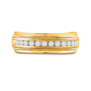 Captivating New Name: "Radiant Love: 10kt Yellow Gold Men's Round Diamond Wedding Band Ring" - Splendid Jewellery