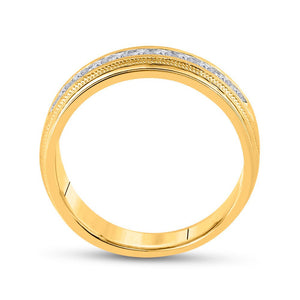 Captivating New Name: "Radiant Love: 10kt Yellow Gold Men's Round Diamond Wedding Band Ring" - Splendid Jewellery