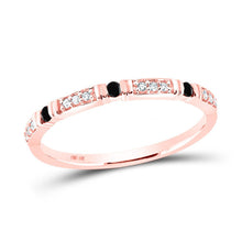 Load image into Gallery viewer, Captivating Noir Brilliance Diamond Band Ring | 10kt Rose Gold Women's Round Black Color Enhanced Diamond Band Ring 1/10 Cttw | Splendid Jewellery - Splendid Jewellery