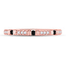 Captivating Noir Brilliance Diamond Band Ring | 10kt Rose Gold Women's Round Black Color Enhanced Diamond Band Ring 1/10 Cttw | Splendid Jewellery - Splendid Jewellery