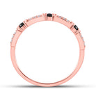 Captivating Noir Brilliance Diamond Band Ring | 10kt Rose Gold Women's Round Black Color Enhanced Diamond Band Ring 1/10 Cttw | Splendid Jewellery - Splendid Jewellery
