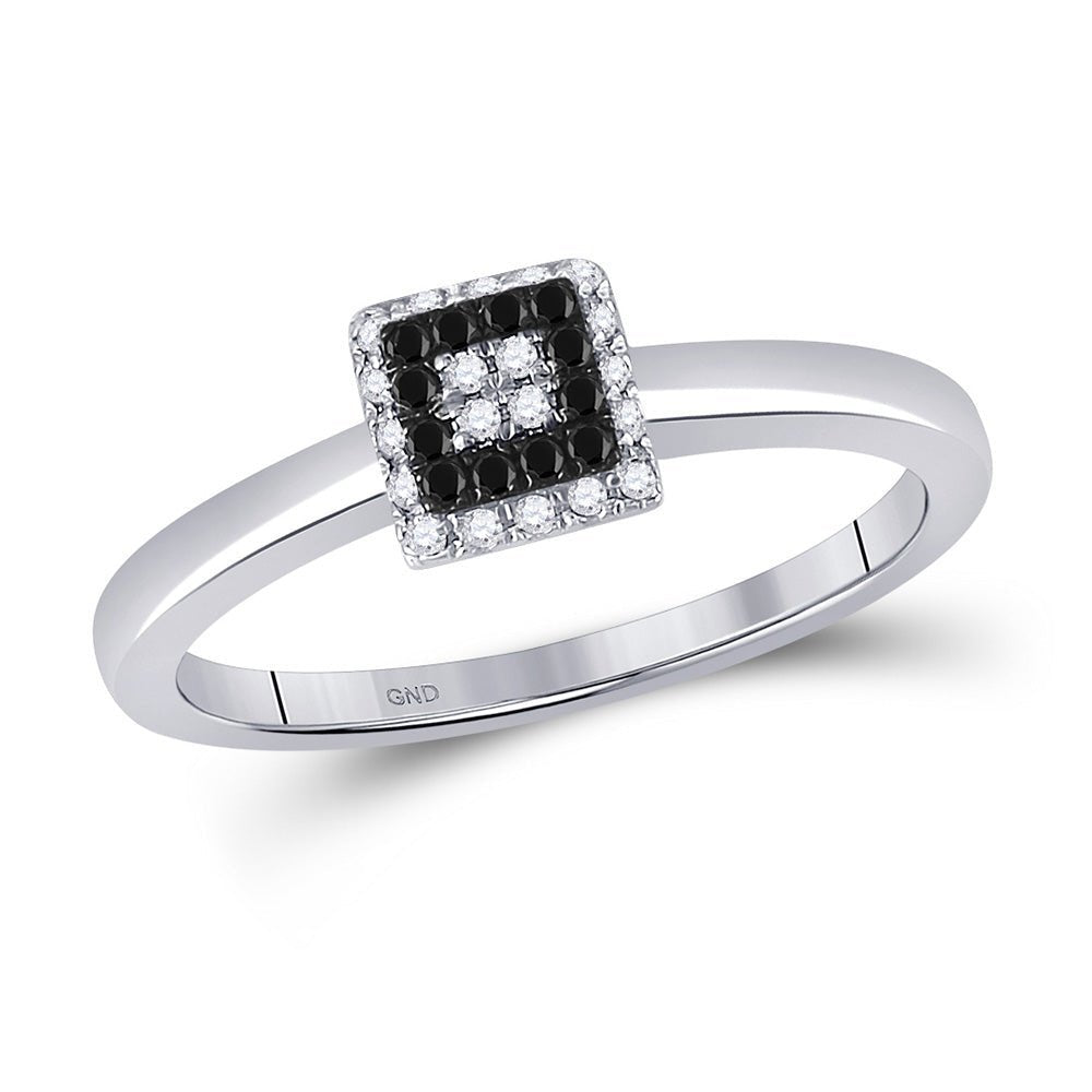 Captivating Noir Brilliance Diamond Cluster Ring - Splendid Jewellery
