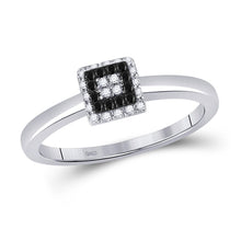 Load image into Gallery viewer, Captivating Noir Brilliance Diamond Cluster Ring - Splendid Jewellery