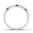 Captivating Noir Diamond Band | 10kt White Gold Womens Round Black Color Enhanced Diamond Band Ring 1/10 Cttw - Splendid Jewellery