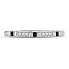 Captivating Noir Diamond Band | 10kt White Gold Womens Round Black Color Enhanced Diamond Band Ring 1/10 Cttw - Splendid Jewellery