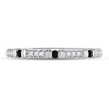 Load image into Gallery viewer, Captivating Noir Diamond Band | 10kt White Gold Womens Round Black Color Enhanced Diamond Band Ring 1/10 Cttw - Splendid Jewellery