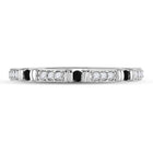 Captivating Noir Diamond Band | 10kt White Gold Womens Round Black Color Enhanced Diamond Band Ring 1/10 Cttw - Splendid Jewellery