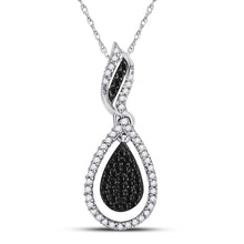 Load image into Gallery viewer, Captivating Noir Diamond Teardrop Pendant  Top View from Splendid Jewellery