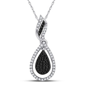 Captivating Noir Diamond Teardrop Pendant  Top View from Splendid Jewellery