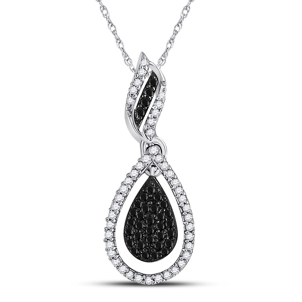 Captivating Noir Diamond Teardrop Pendant - Splendid Jewellery