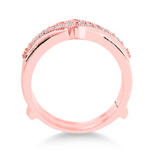 Load image into Gallery viewer, Captivating Noir Elegance 10kt Rose Gold Womens Round Black Color Enhanced Diamond Enhancer Wedding Band - Alternate view 2 from Splendid Jewellery