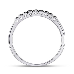 Captivating Noir Princess - Cut Diamond Band | 10kt White Gold Women's Ring 1/4 Cttw - Splendid Jewellery