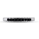 Captivating Noir Princess - Cut Diamond Band | 10kt White Gold Women's Ring 1/4 Cttw - Splendid Jewellery