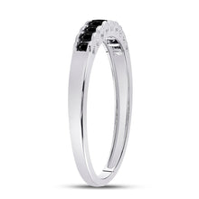 Load image into Gallery viewer, Captivating Noir Princess-Cut Diamond Band | 10kt White Gold Women&#39;s Ring 1/4 Cttw Side View 2 from Splendid Jewellery