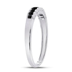 Captivating Noir Princess-Cut Diamond Band | 10kt White Gold Women's Ring 1/4 Cttw Side View 2 from Splendid Jewellery