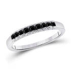 Captivating Noir Princess-Cut Diamond Band | 10kt White Gold Women's Ring 1/4 Cttw Top View from Splendid Jewellery