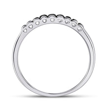 Load image into Gallery viewer, Captivating Noir Princess - Cut Diamond Band | 10kt White Gold Women's Ring 1/4 Cttw - Splendid Jewellery