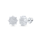 Captivating Octagon Cluster Diamond Earrings in 10kt White Gold - Splendid Jewellery
