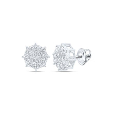 Load image into Gallery viewer, Captivating Octagon Cluster Diamond Earrings in 10kt White Gold - Splendid Jewellery
