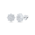 Captivating Octagon Cluster Diamond Earrings in 10kt White Gold - Splendid Jewellery