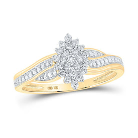 Captivating Oval Cluster Diamond Ring in 10kt Yellow Gold - Splendid Jewellery