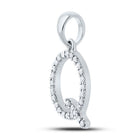 Captivating "Queenly Brilliance" 10kt White Gold Diamond Initial Pendant - Splendid Jewellery