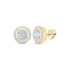 Captivating Radiance: 10kt Yellow Gold Baguette Diamond Circle Earrings - Splendid Jewellery