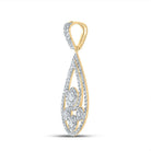 Captivating Radiance: 10kt Yellow Gold Diamond Teardrop Pendant - Splendid Jewellery