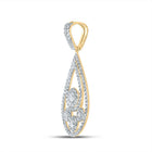 Captivating Radiance: 10kt Yellow Gold Diamond Teardrop Pendant - Splendid Jewellery