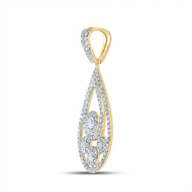 Captivating Radiance: 10kt Yellow Gold Diamond Teardrop Pendant - Splendid Jewellery