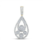 Captivating Radiance: 10kt Yellow Gold Diamond Teardrop Pendant - Splendid Jewellery
